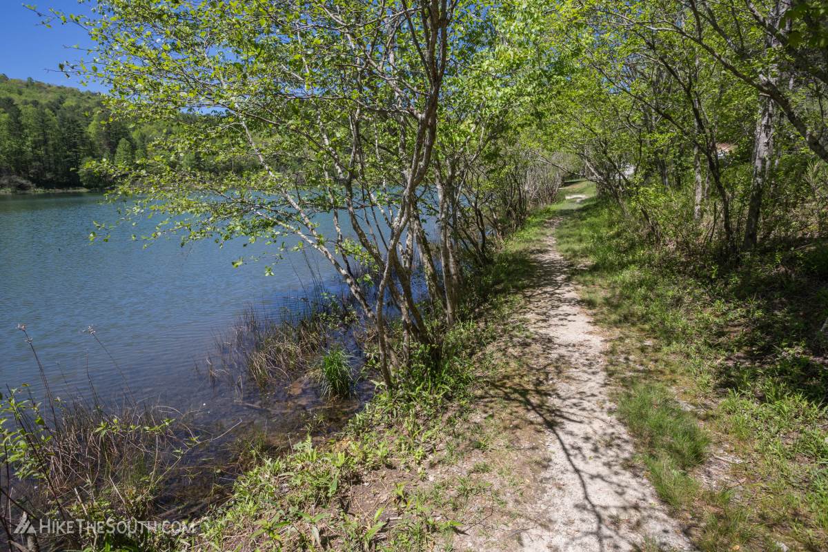 Black Rock Lake Trail. 
Walking along the edge of the lake.