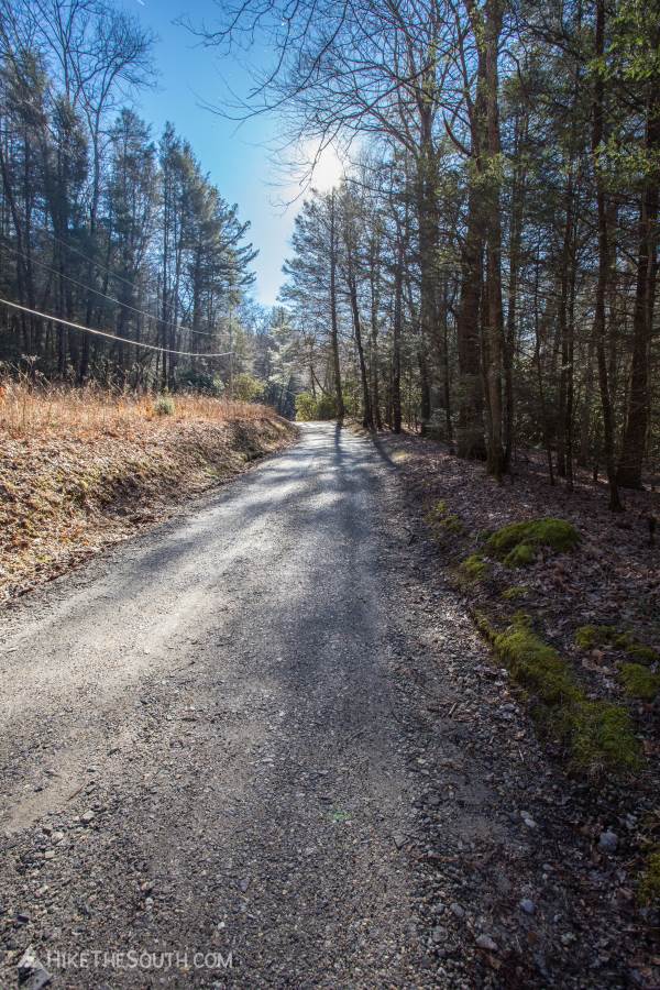 Blood Mountain Double Loop. 
Follow the signs for the Jarrard Gap Trail, walking along the gravel road.