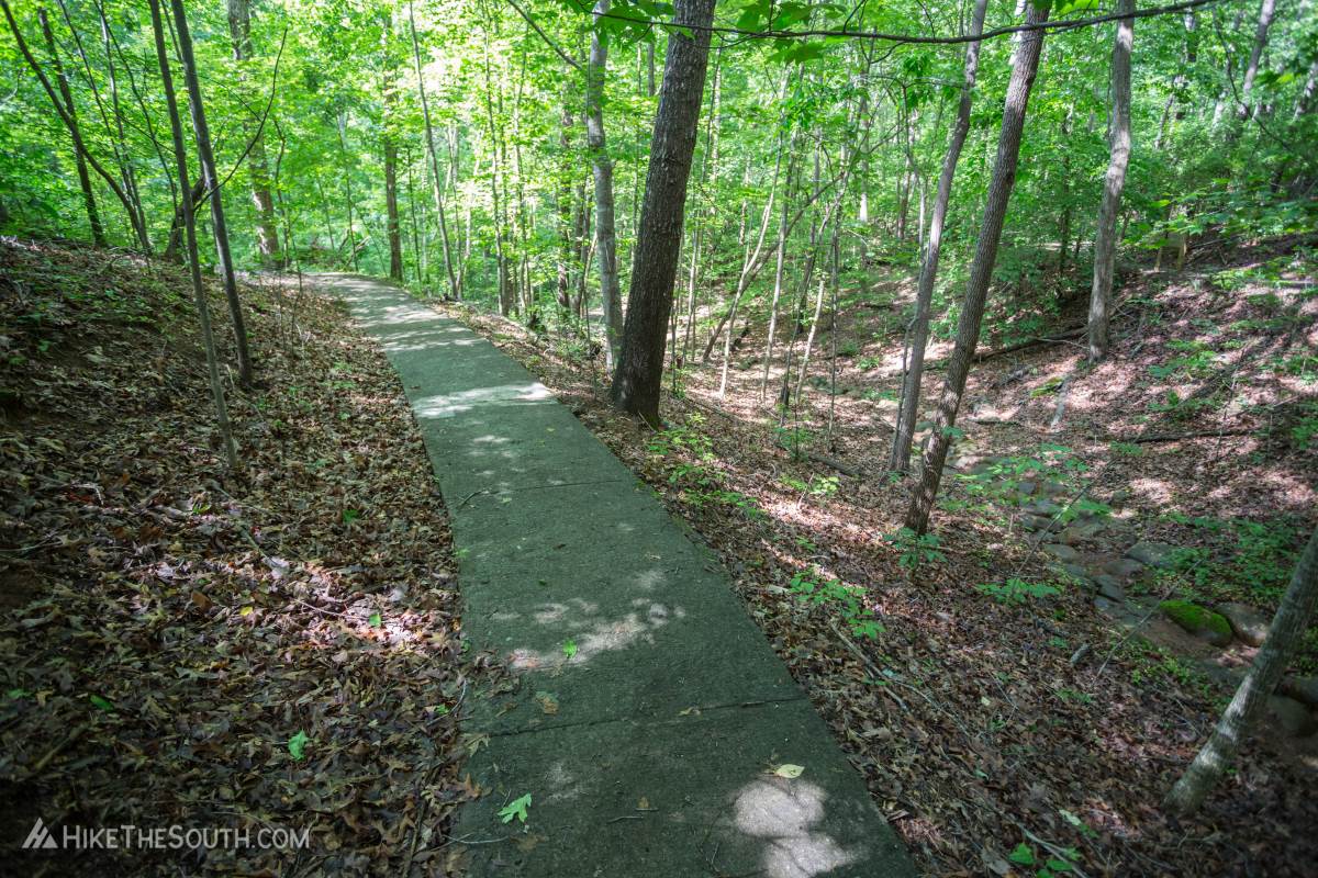 Chicopee Woods Trail System. 
The Geiger Trail is the only paved trail in the system.