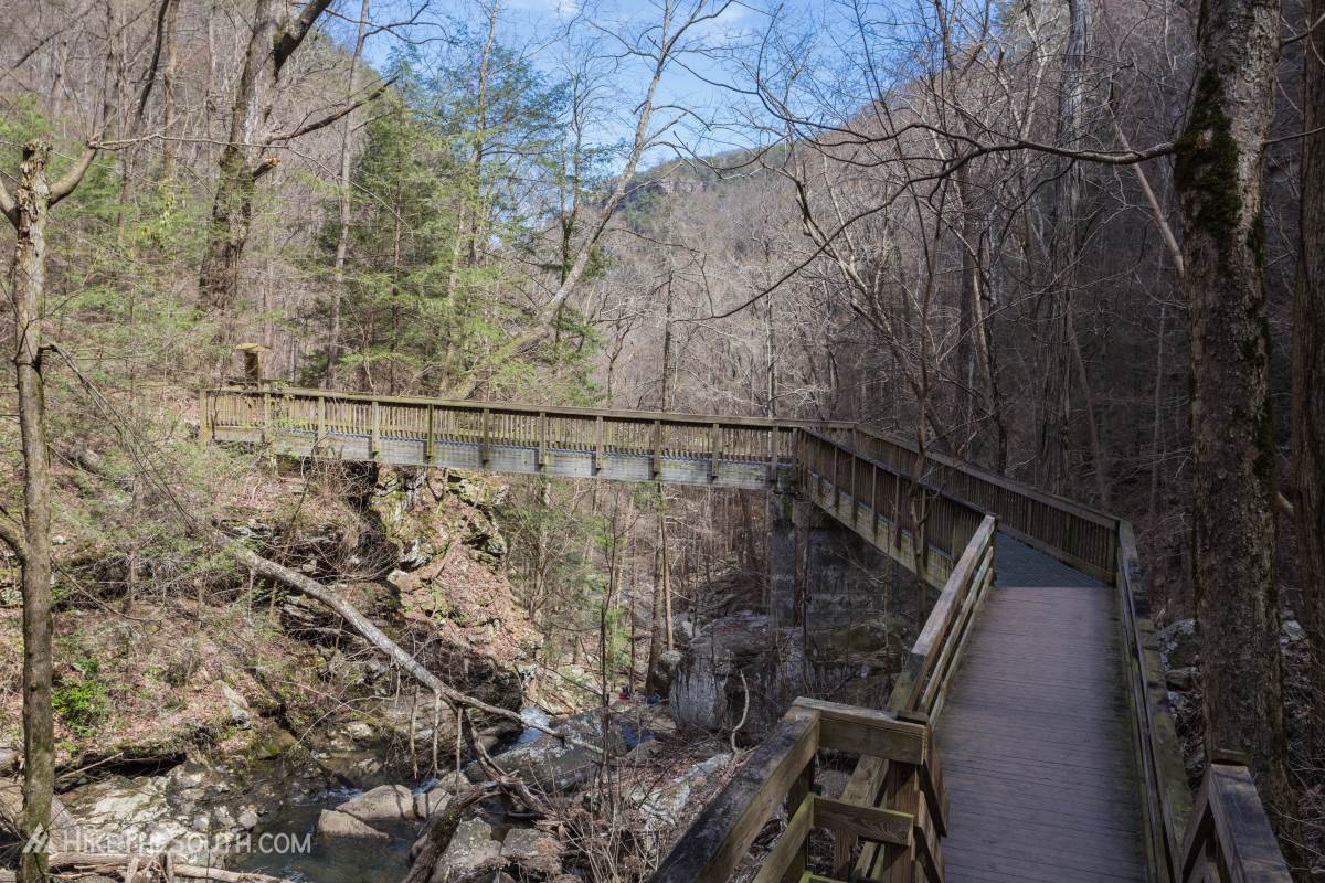 Cloudland Canyon Sitton's Gulch Trail. 
L-shaped bridge over the creek at the end of the trail.