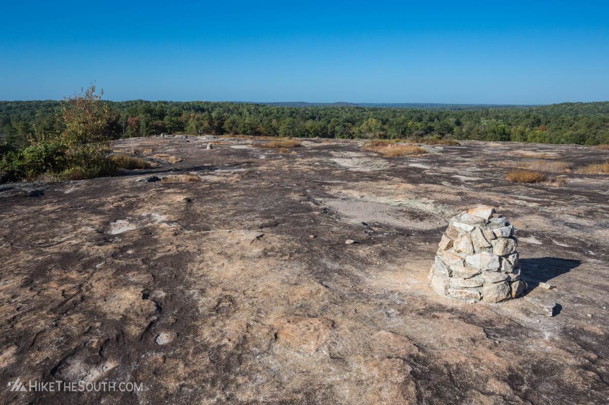 Arabia Mountain Top Trail. 
The rock cairns end just before the summit. From here you can explore around.