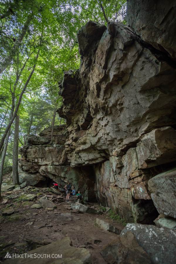Edwards Point via Rainbow Lake Trail. 
Large rock overhang along the trail.