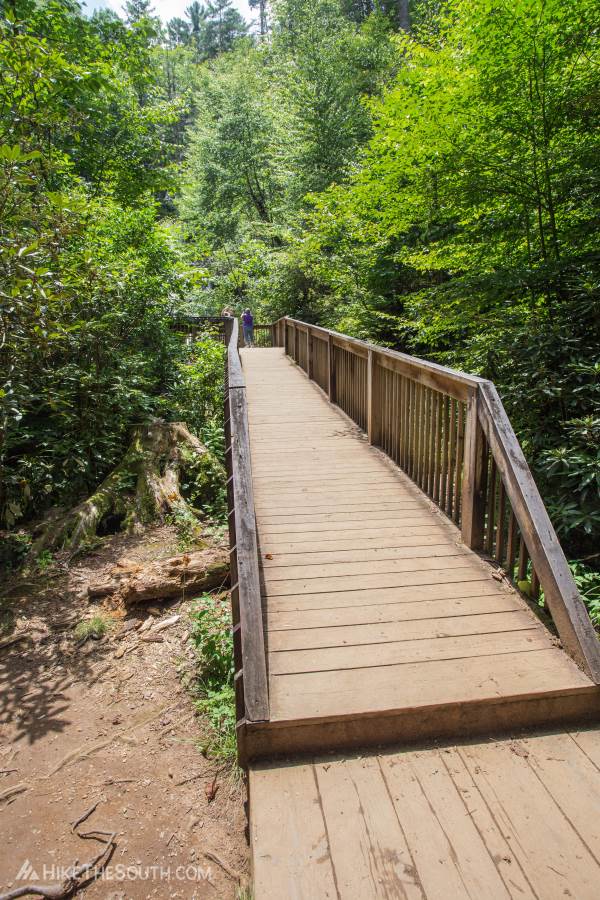 Helton Creek Falls. 
Observation deck. Look for side trails on both sides to navigate around and explore the falls closer or take a swim.