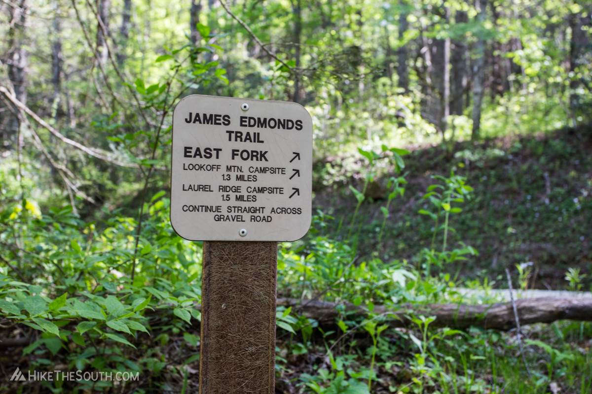 James E. Edmonds Backcountry Trail. 
Signs also help you navigate the hike.