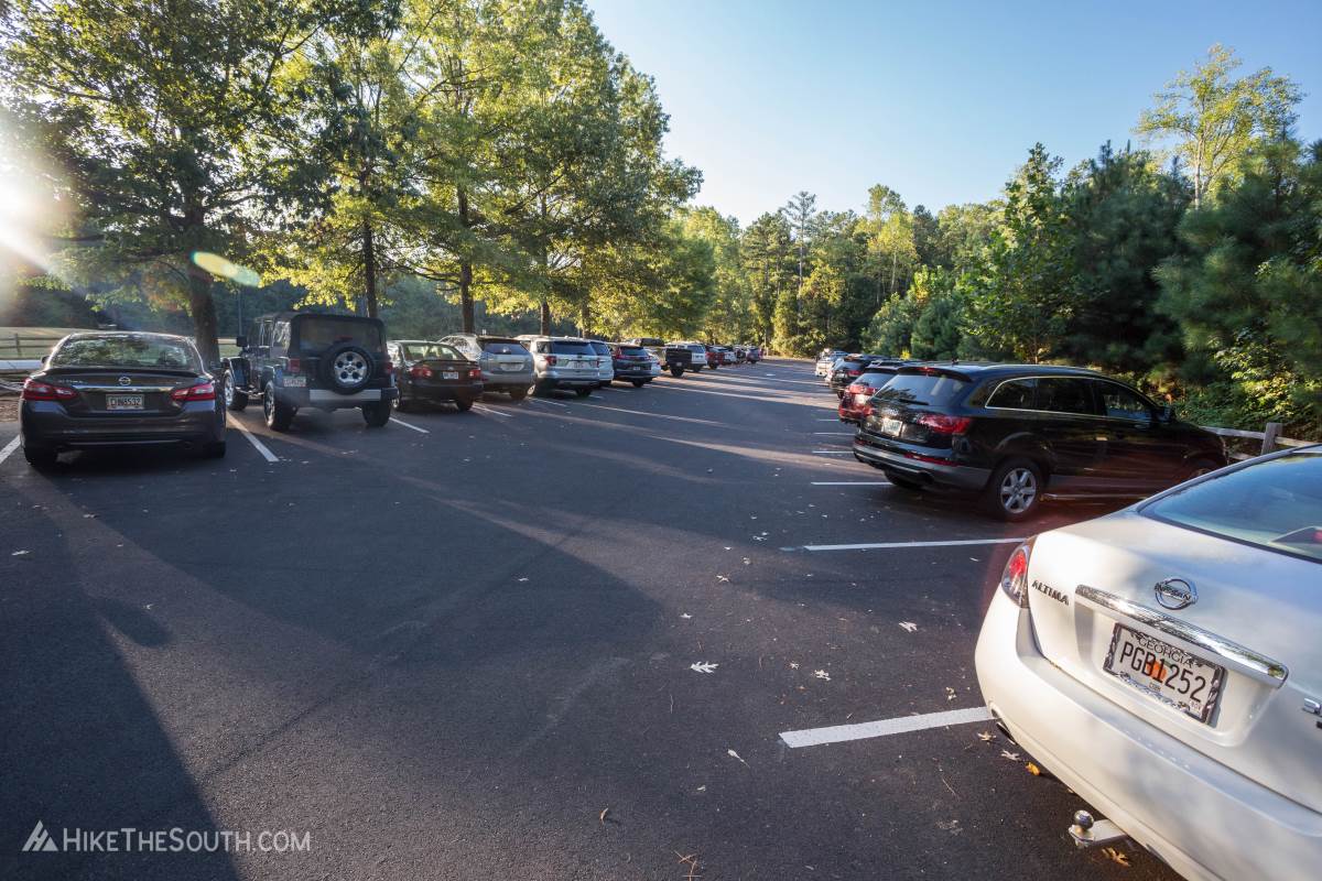 Kennesaw Mountain Kolb Farm Loop. 
The Cheatham Hill parking lot. It's large but still fills up fast on weekends.