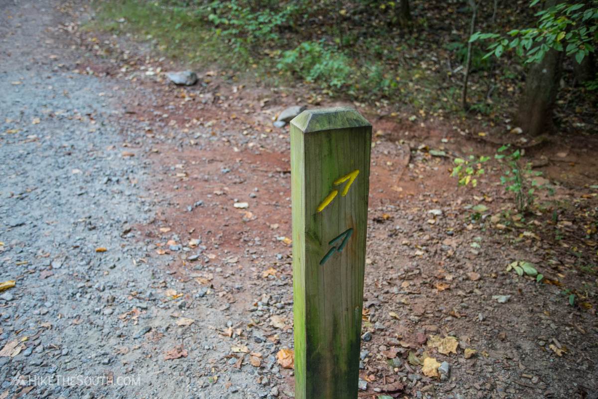 Kennesaw Mountain Noses Creek Loop. 
Directional markers lead the way if hiking counter-clockwise.