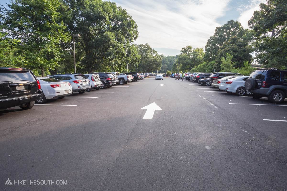 Kennesaw Mountain Summit. 
The large parking lot will be full almost immediately on weekends. Follow signs to the overflow lot if necessary.