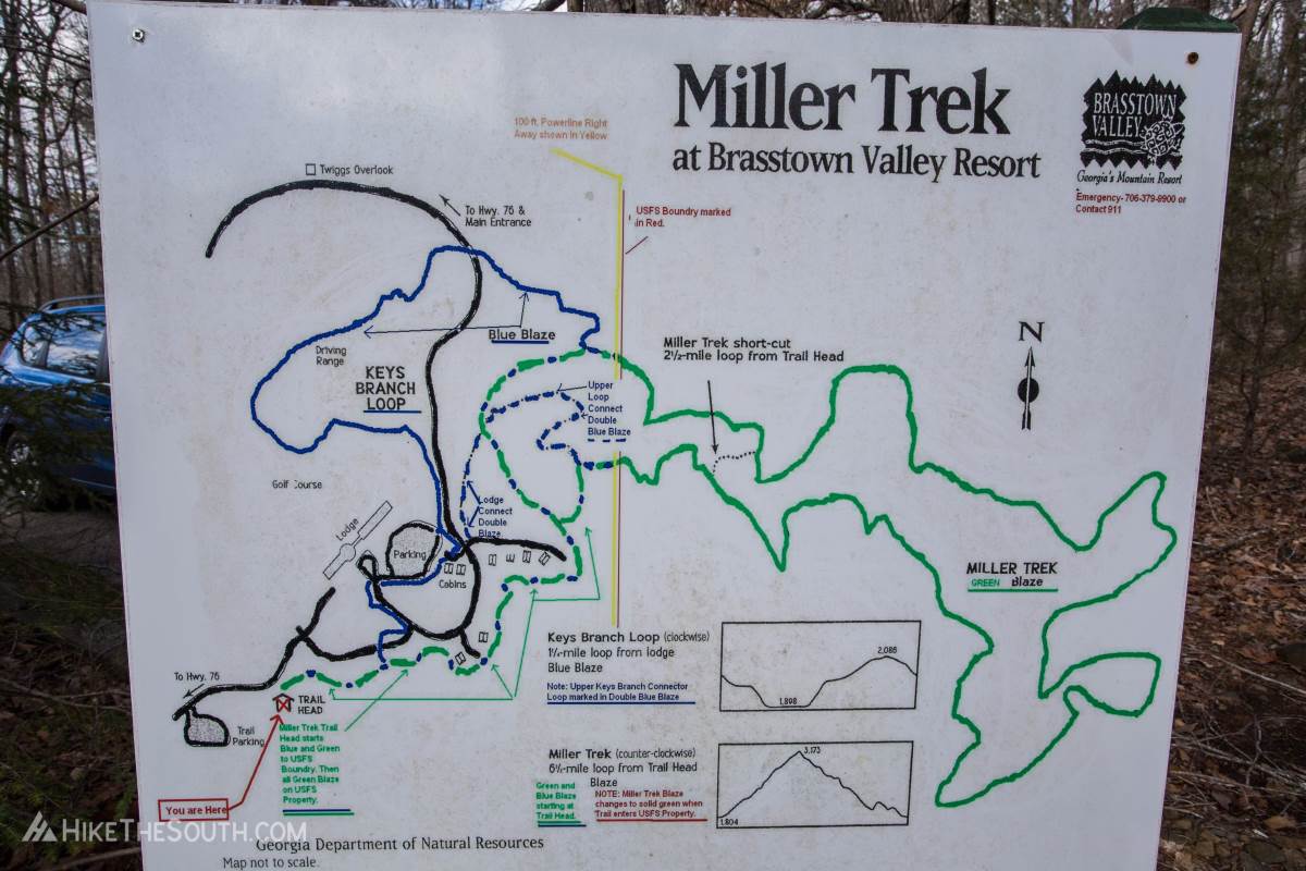 Miller Trek. 
Maps are posted at several intersections and the trailhead.