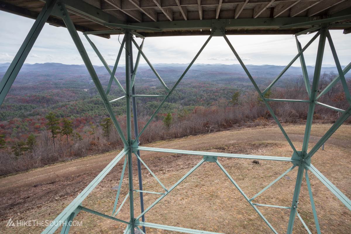 Panther Top Lookout Tower. 
Views from just below the top of the lookout tower.