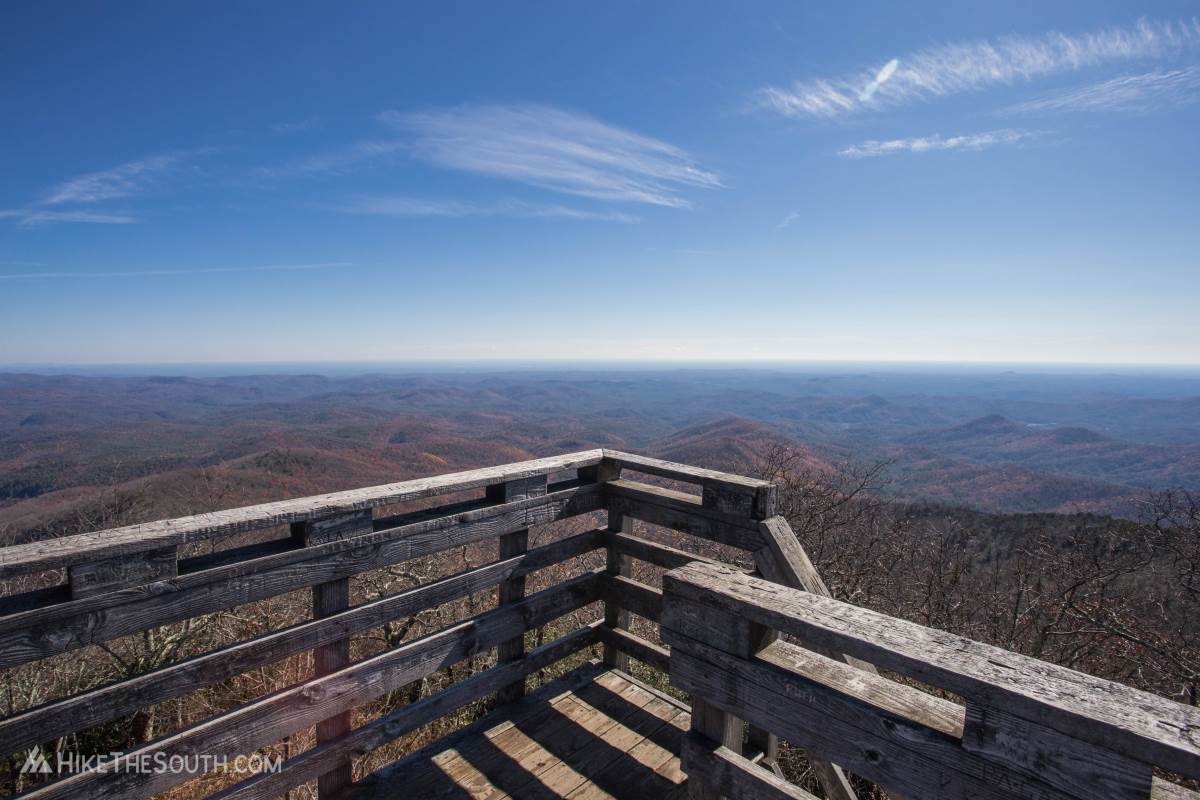 Rabun Bald Trail. 
360-degree views from the observation tower.