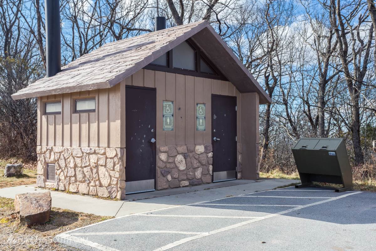 Wayah Bald. 
Restrooms are available at the trailhead.